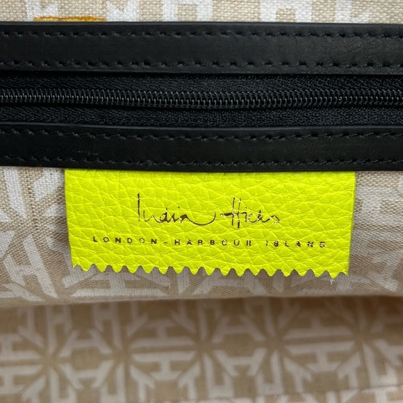 EUC India Hicks Baby Biscayne Bay Canvas & Leather Bag in Sand and Black Combo - Picture 7 of 13